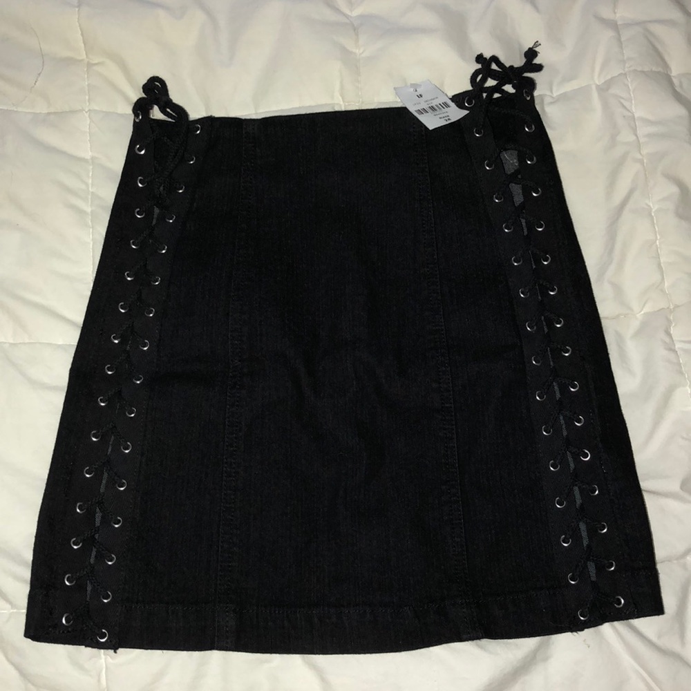 Black Carmar LF Lace-up Skirt